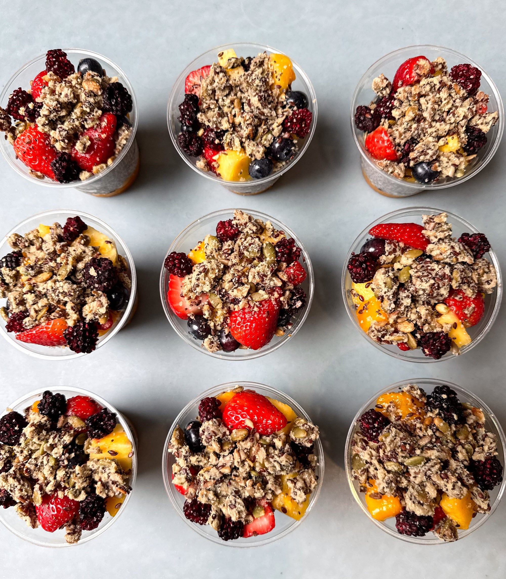 Chia pots with seasonal fruit