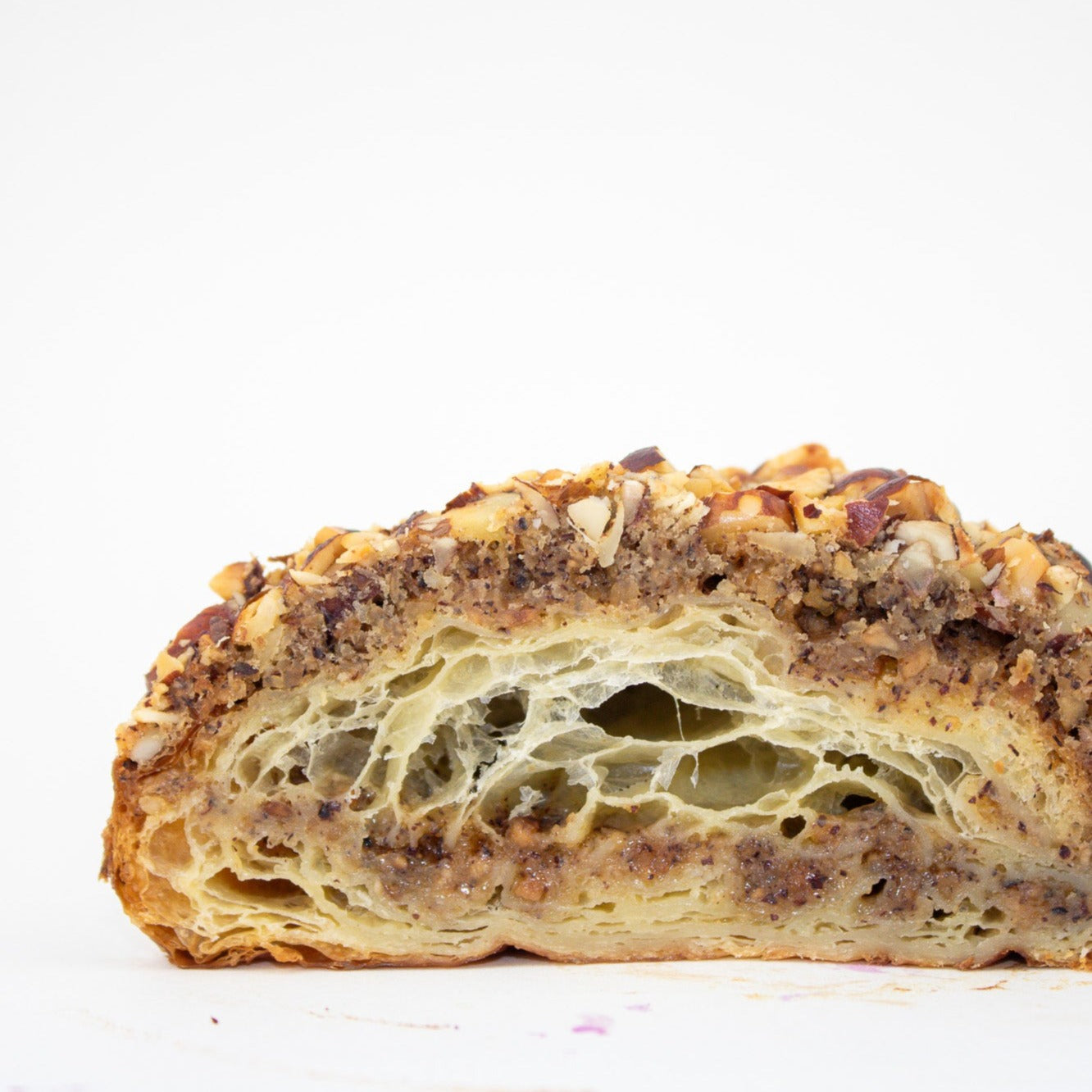 image of the inside of the hazelnut croissant 