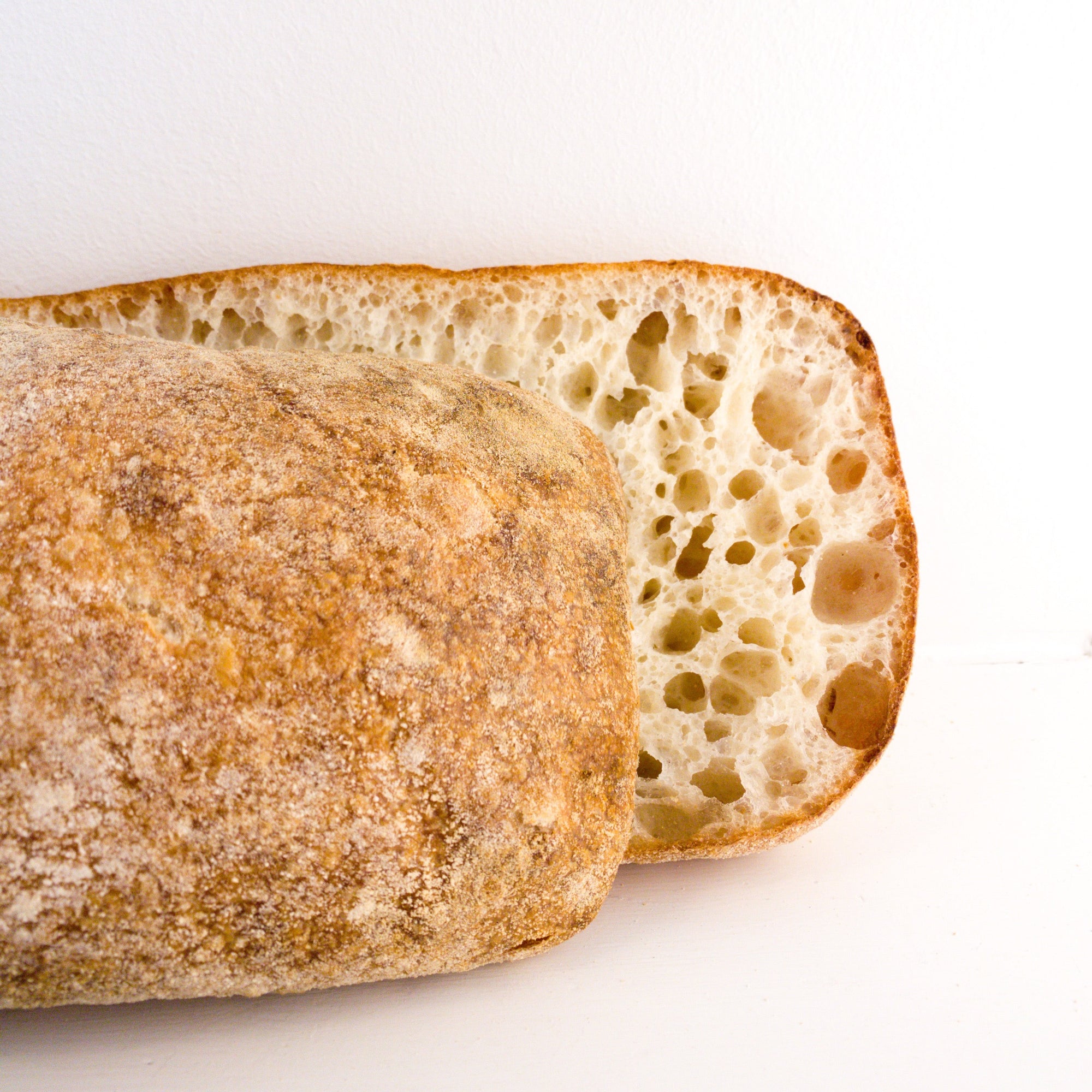 image of the end of a sliced ciabatta loaf