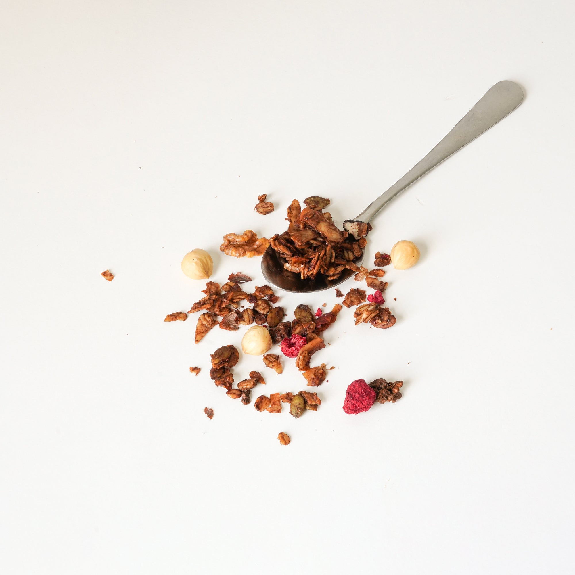 Image of muesli and a spoon unpackaged